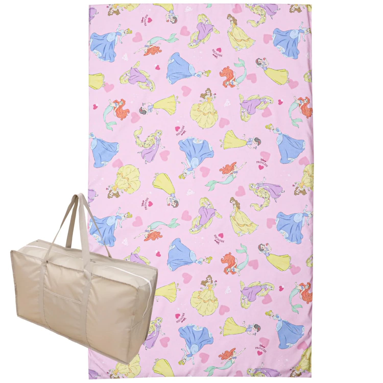 Disney Princess Nap Duvet Set, 3 Pieces, Rapunzel, Ariel, Cinderella, Belle, ...