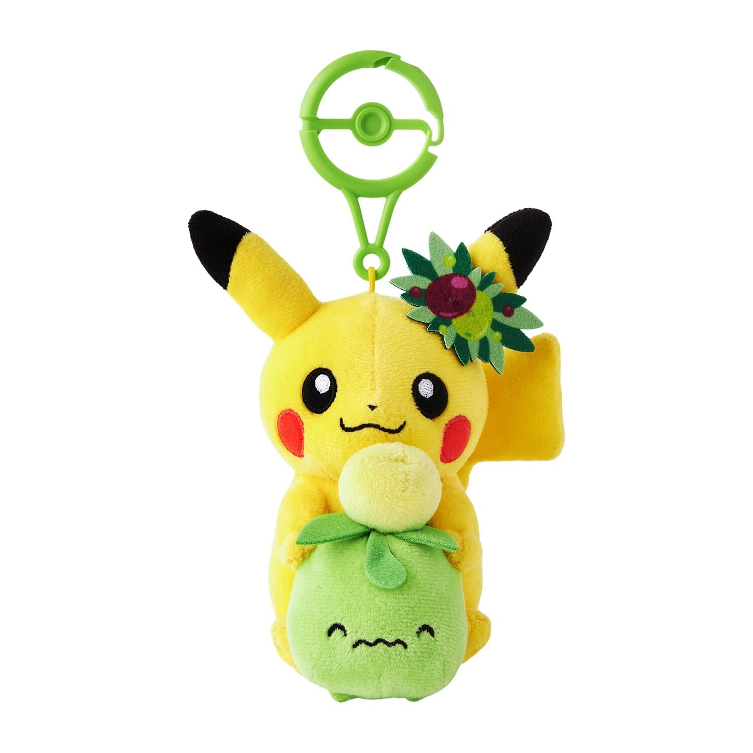 Pikachu & Smoliv Carabiner Mascot Plush – Pokémon Center Kagawa